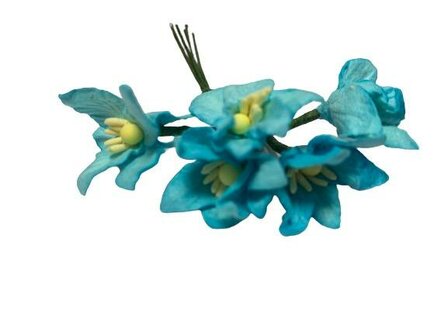 Bloemen turquoise lily mulberry p/5st