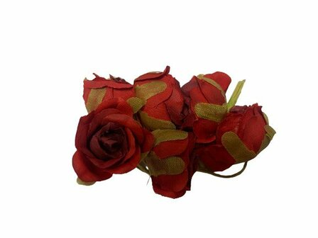 Bloemen rood rozen 2cm p/6st