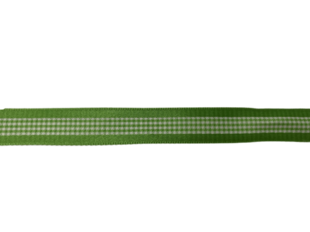 Lint groen satijn 15mm p/mtr ruit in het midden