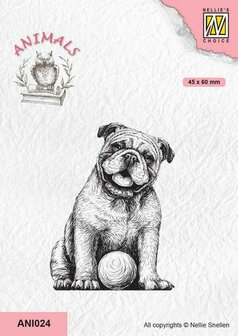 Clear stamp Hond met bal 45x60mm p/st