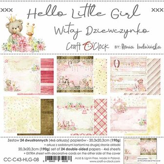 Paper pad 20.3x20.3cm Hello little girl p/24vel