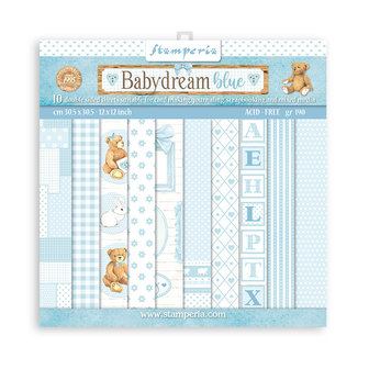 Paper pad 30.5x30.5cm  Babydream Blue p/10vel