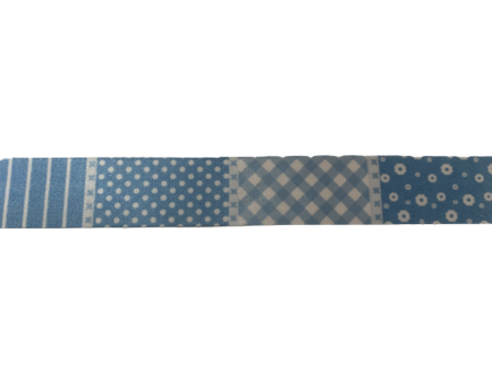 Lint blauw satijn 25mm p/mtr patchwork 