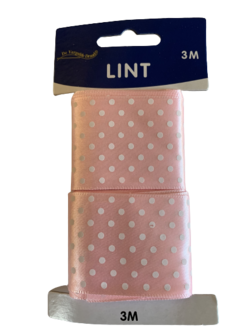 Lint roze 40mm p/3mtr stip satijn