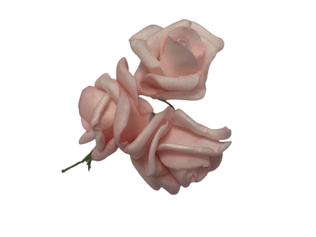 Bloemen roze 4cm p/6st roosjes