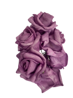 Bloemen paars 4cm p/6st roosjes