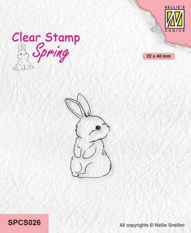Clear stamp Cute konijn opzij kijken 22x40mm p/st