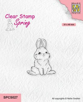 Clear stamp Cute konijn recht kijken 22x40mm p/st