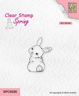 Clear stamp Cute konijn omkijken 28x40mm p/st