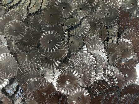 Confetti zilver pailletten p/15gr zonnetjes rond 