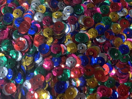 Strooi confetti assorti kleur pailletten p/15 rond