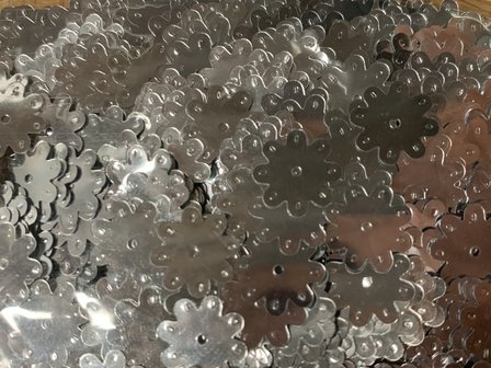 Strooi confetti zilver pailletten p/15 bloem