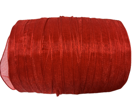 Lint organza shining 5mm p/5mtr rood