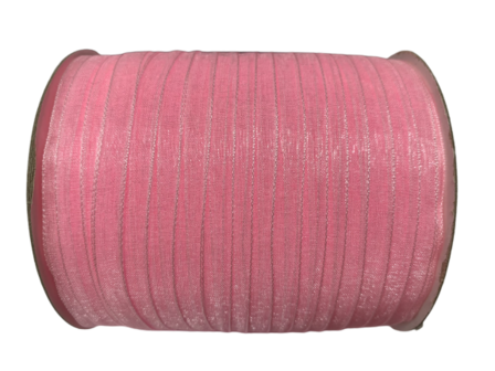 Lint organza shining 5mm p/5mtr roze