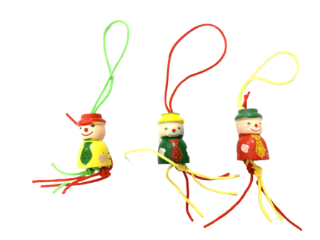 Gelukspop clown p/10st groen/geel/rood