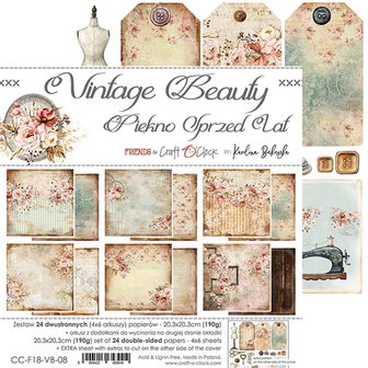 Paper pad 20.3x20.3cm Vintage Beauty p/24vel