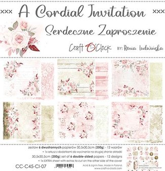 Paper pad 30.5x30.5cm A Cordial Invitation p/6vel