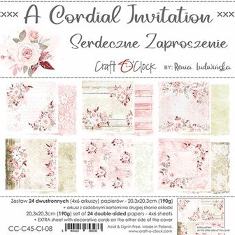 Paper pad 20.3x20.3cm A Cordial Invitation p/24vel