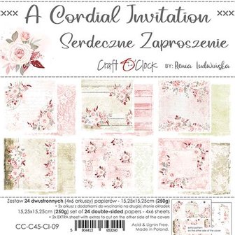 Paper pad 15.25x15.25cm A Cordial Invitation p/24vel