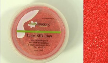 Foamball clay glitter rood luchtdrogende klei p/23gr