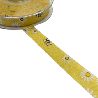 Lint geel bijen 15mm p/mtr margherite
