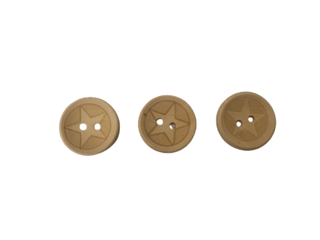 Knoop ster gebrand 2cm p/4st hout rond