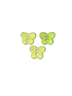 Knoop groen vlinder 1x1.4cm p/4st 
