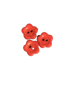 Knoop bloem rood 12mm p/4st 
