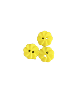 Knoop bloem geel 12mm p/4st rond
