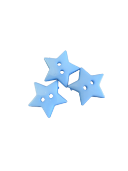 Knoop lichtblauw ster 2cm p/4st plastic 