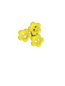 Knoop bloem geel 15mm p/4st 