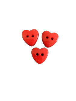 Knoop hartjes rood 13mm p/4st