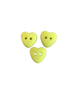 Knoop hartjes geel 13mm p/4st