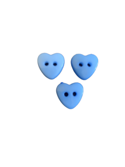 Knoop hartjes hardblauw 13mm p/4st