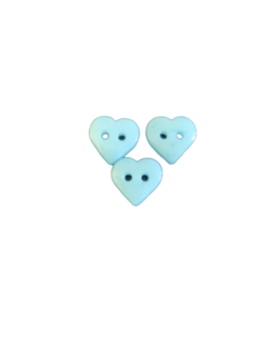Knoop hart lichtblauw 10mm p/4st Plastic klein