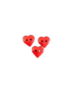 Knoop hart rood 10mm p/4st Plastic klein