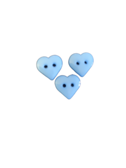 Knoop hart aquablauw 10mm p/4st Plastic klein