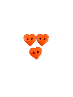 Knoop hart donker oranje 10mm p/4st Plastic klein