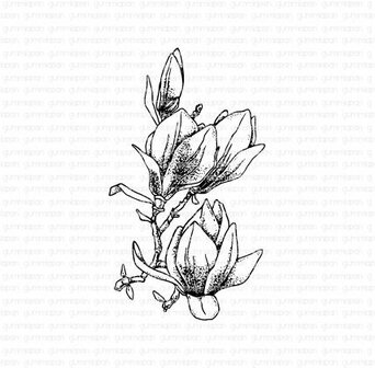 Stamp magnolia bloem 75x100mm p/st rubber unmounted 