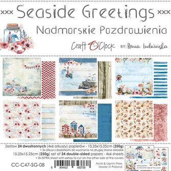 Paper pad 15.25x15.25cm Seaside Greetings p/24vel