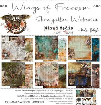 Paper pad 30.5x30.5cm Wings of Freedom p/6vel