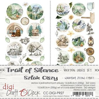 Digi Label Set Trail of Silence 15.5x30.50cm p/6vel