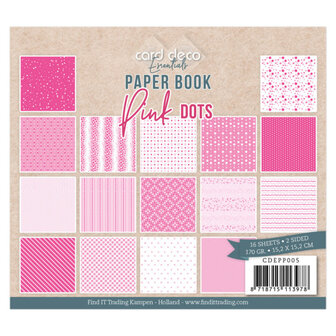 Paper pad Pink dots 15x15cm p/22vel