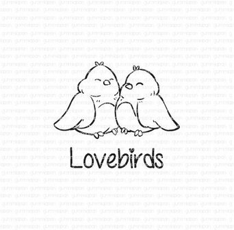 Stamp Love birds p/st