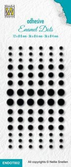 Enamel dots zwart p/set 