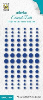 Enamel dots blauw p/set 