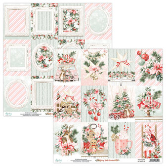 Scrappapier Merry Little Christmas labels 30.5x30.5cm p/vel