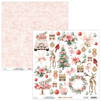 Scrappapier Merry Little Christmas plaatjes 30.5x30.5cm p/vel