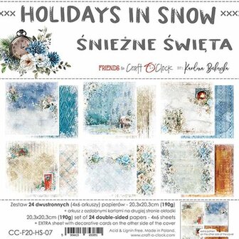 Paper pad 20.3x20.3cm Holidays in Snow p/24vel