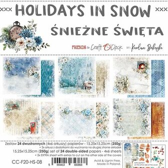 Paper pad 15.25x15.25cm Holidays in Snow p/24vel